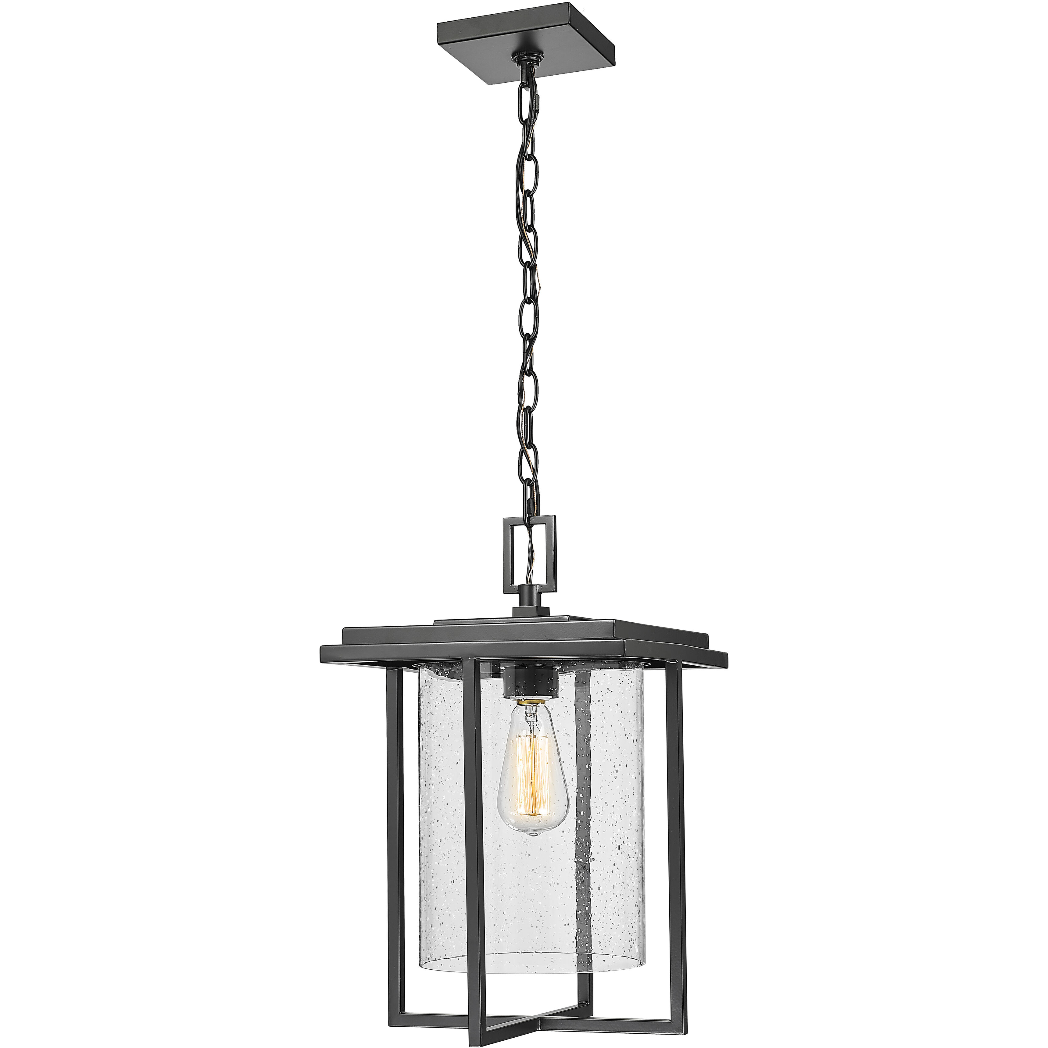 Adair 1 Light 11 inch Powder Coated Black Outdoor Hanging Lantern